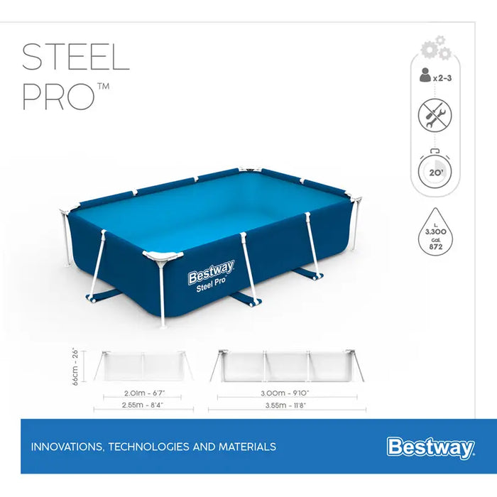 POOL 300X201X66CM BESTWAY 56404 - Басейни с рамка<<<Басейни плажни артикули и оборудване<<<Градина<<<Praktiker