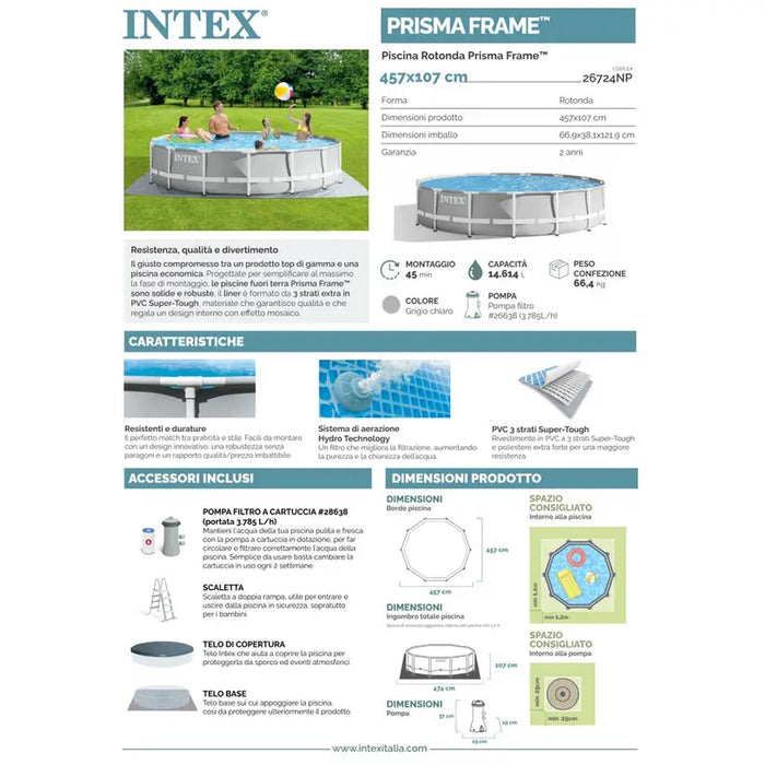 POOL F457X107CM INTEX 26724NP - Басейни с рамка<<<Басейни плажни артикули и оборудване<<<Градина<<<Praktiker