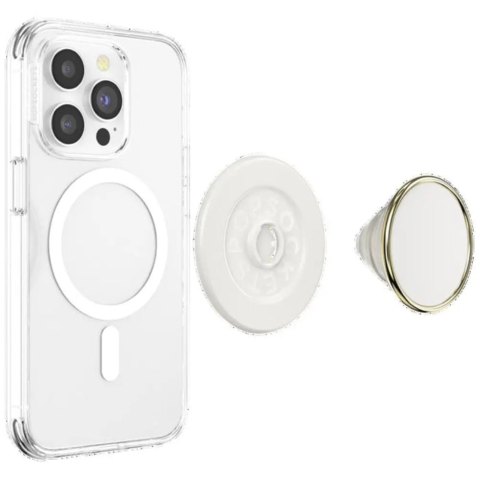 Popsockets Round Luxe Coconut Creme Enamel MagSafe Holder and Phone Stand - Cell phone holders<<<HurtelXML