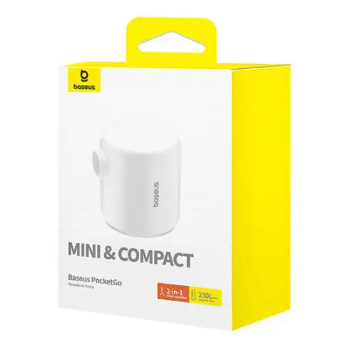 Portable Air Pump Baseus PocketGo (White) - Camping<<<Outdoor<<<InnproXML