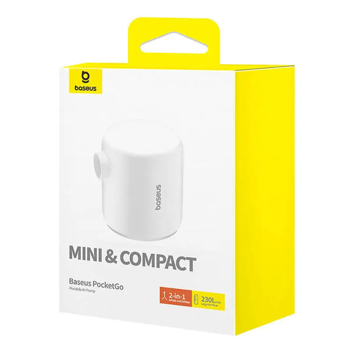 Portable Air Pump Baseus PocketGo (White) - Camping<<<Outdoor<<<InnproXML
