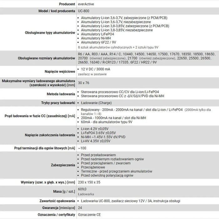 Portable charger EverActive UC-800 Black 2000 mAh 1000 mAh - Power Bank<<<Електроника Телефони и таблети<<<Компютри|