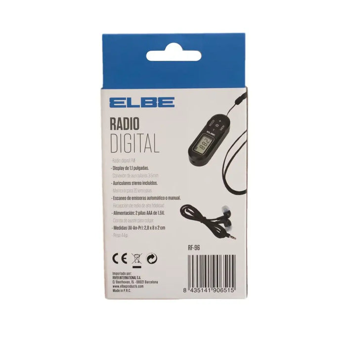 Portable Digital Radio ELBE RF96 Black FM Mini - Електроника Звук<<<Компютри| Електроника<<<BigBuy&&&CD
