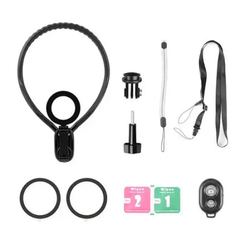 POV PULUZ neckband with attachment for sports cameras (DJI GoPro Insta360) and phones (Apple) (black)