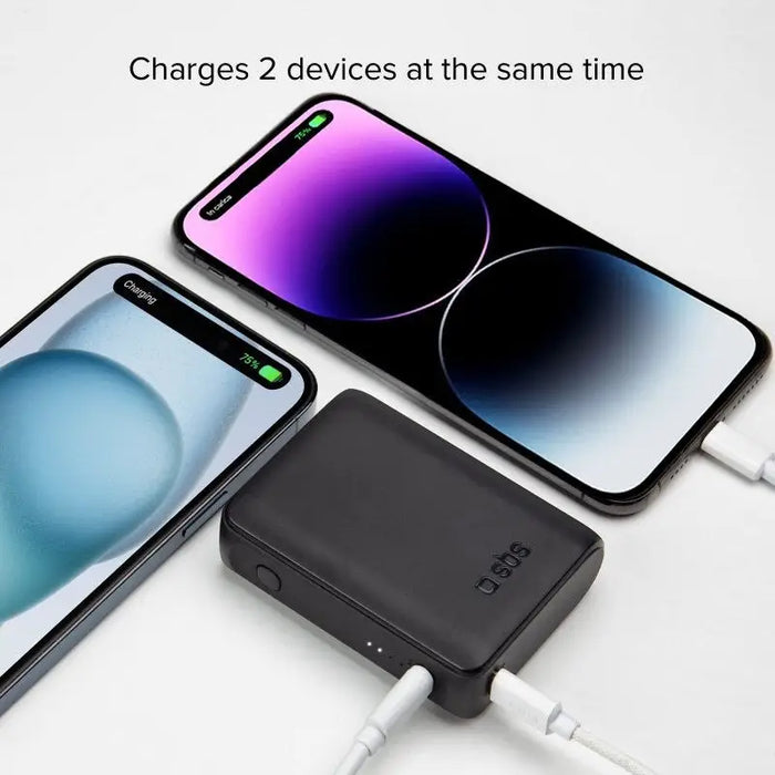 POWER BANK 10 000mAh 2xUSB-C 1xUSB A 10W SBS - BLACK - Външни батерии<<<Аксесоари за мобилни устройства и