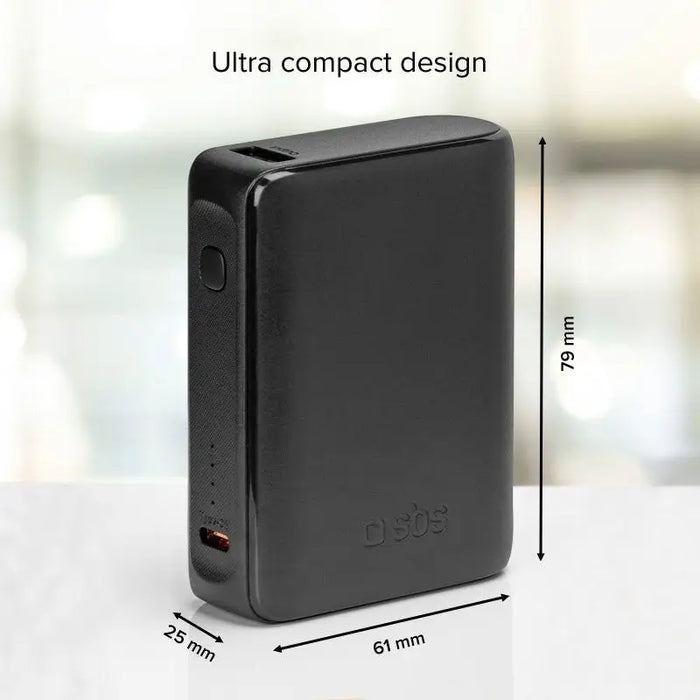 POWER BANK 10 000mAh 2xUSB-C 1xUSB A 10W SBS - BLACK - Външни батерии<<<Аксесоари за мобилни устройства и