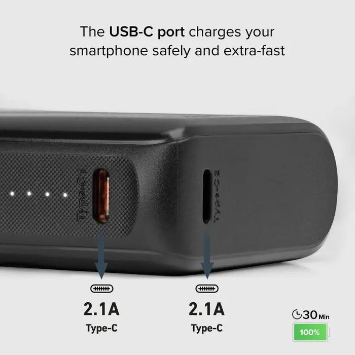 POWER BANK 10 000mAh 2xUSB-C 1xUSB A 10W SBS - BLACK - Външни батерии<<<Аксесоари за мобилни устройства и