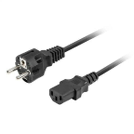 Power Cord Lanberg Black 1,8 m - Компютър Кабели и адаптери<<<Компютри| Електроника<<<BigBuy&&&Захранващи