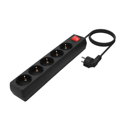 Power Socket - 5 sockets with Switch Aisens A154-0652 Black 1,4 m - Компютър Кабели и адаптери<<<Компютри|