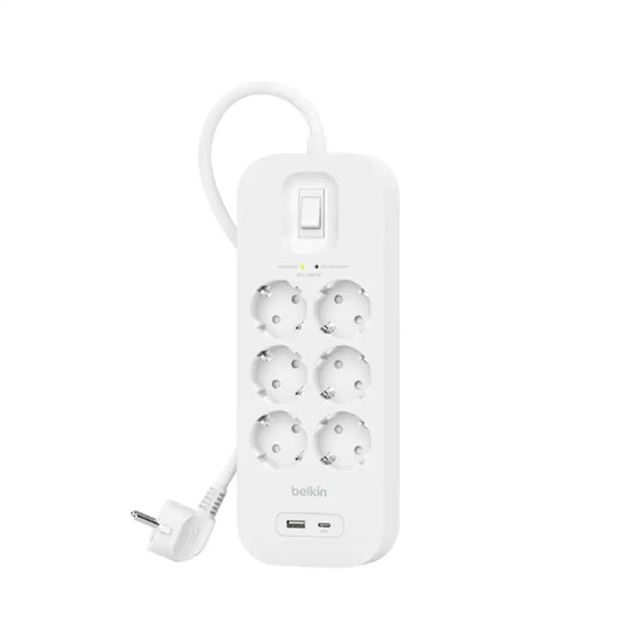 Power Socket - 6 Sockets with Switch Belkin Connect SRB002VF2M White - Електроника Периферни и резервни