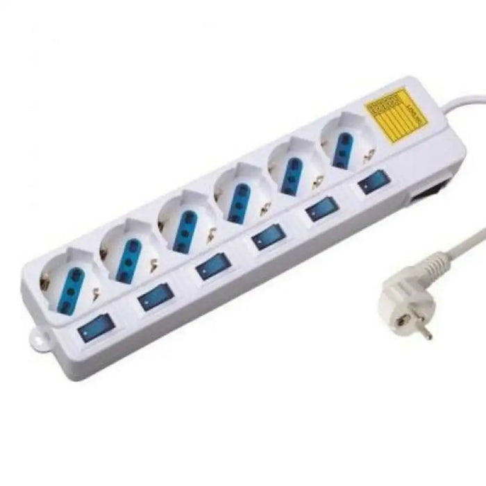 Power Socket - 6 Sockets with Switch Ewent EW3932 1,5 m 2500W White (1,5 m) - Електроника Периферни и резервни
