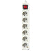 Power Socket - 6 Sockets with Switch Silver Electronics White - Електроника Периферни и резервни части<<<Компютри|