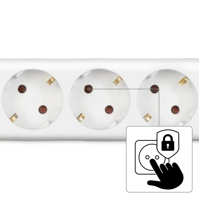 Power strip HAMA 30535 3 sockets 3m white with on/off button child protection - Разклонители<<<Продукти за