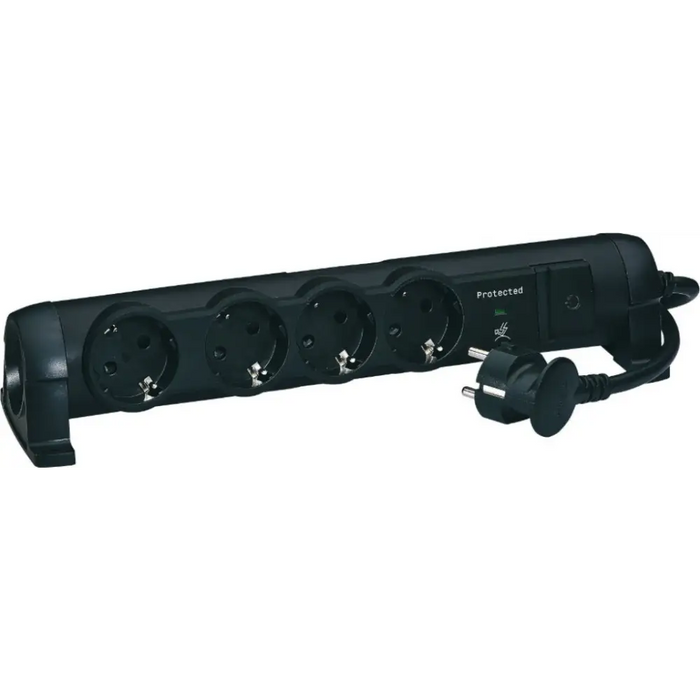 Power strip Legrand 694611 4x2P + E with cable 1.5m with lightning protection black - Разклонители<<<Аксесоари за