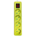 POWER SUPPLY 4 SOCKETS 2M CABLE WITH CHILD PROTECTION AND KEY YELLOW EUROLAMP - Разклонители и