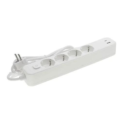 POWER SUPPLY 4 SOCKETS USB A + C 3M WHITE WITH VITO KEY - Разклонители и