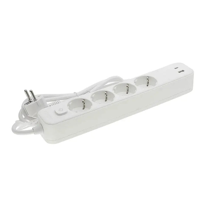POWER SUPPLY 4 SOCKETS USB A + C 3M WHITE WITH VITO KEY - Разклонители и
