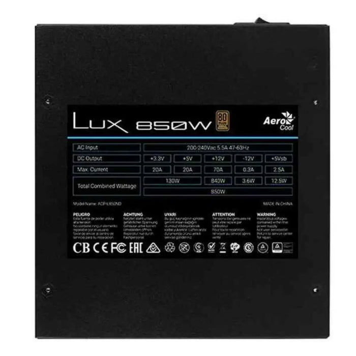 Power supply Aerocool LUX850 850 W 80 Plus Bronze ATX Black - Източници на захранване<<<Компютър Мрежи и