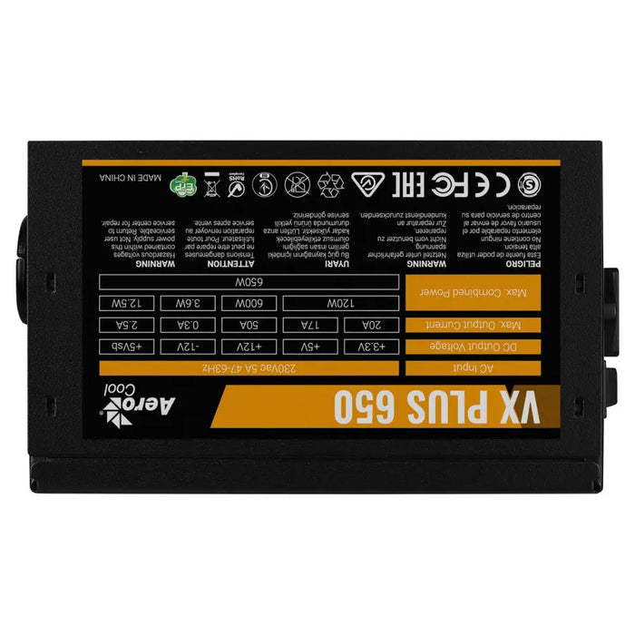 Power supply Aerocool VX PLUS 650 650 W ATX - Източници на захранване<<<Компютър Мрежи и компоненти<<<Компютри|