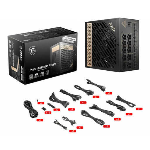 Power supply MSI MEG AI1300P PCIE5 1300 W 130 W 80 Plus Gold - Компютър Мрежи и компоненти<<<Компютри|