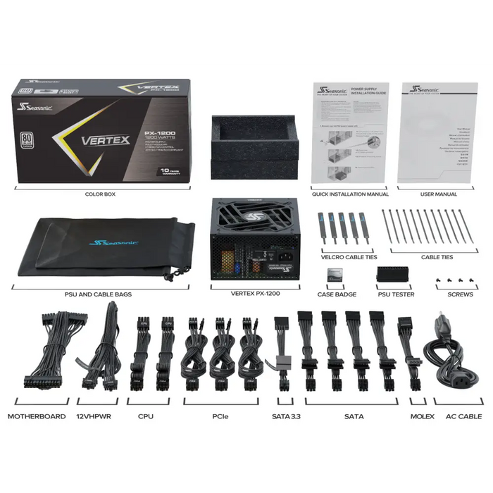Power supply unit Seasonic VERTEX PX-1200 1200W 80+ Platinum - Захранвания<<<Компютърни компоненти<<<ValiAPI&&&Cases