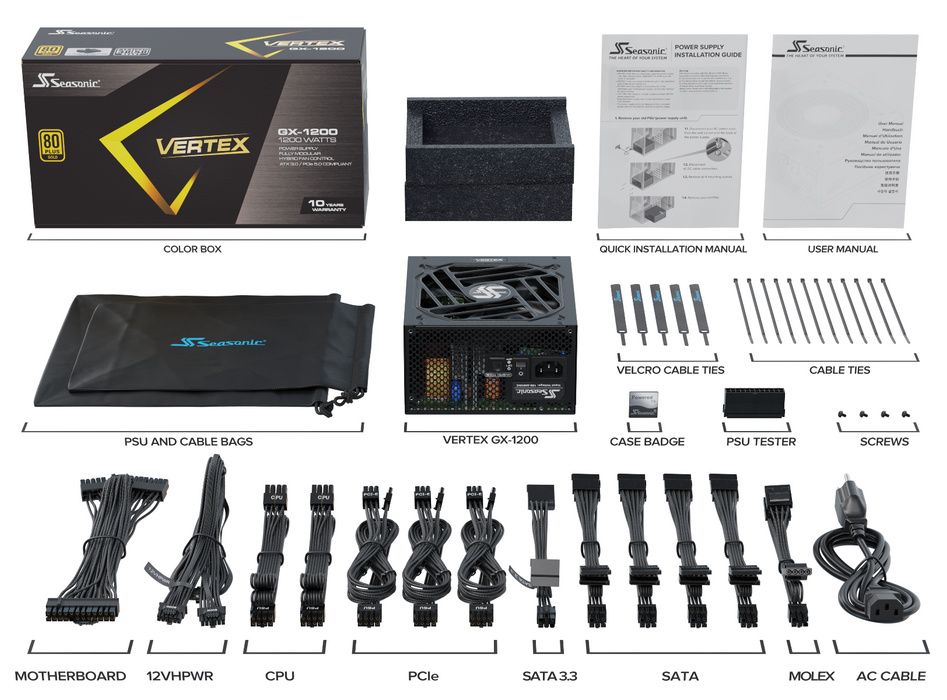 Power unit SEASONIC VERTEX GX-1200 1200W - Захранвания<<<Компютърни компоненти<<<ValiAPI&&&Cases power