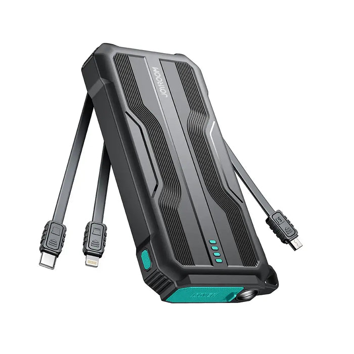 Powerbank 10000mAh Joyroom JR-L016 with built-in USB-C/micro USB/ Lightning cables - black - Powerbanks<<<HurtelXML