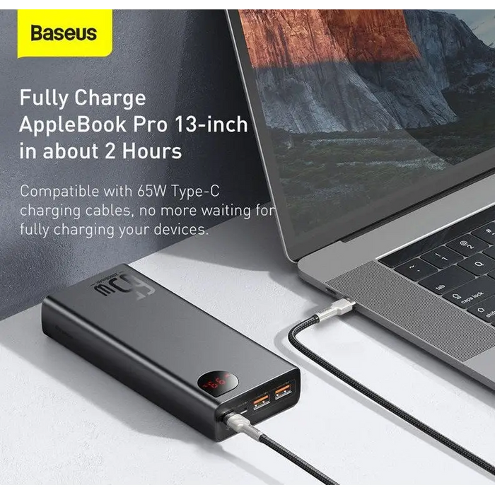 Powerbank Baseus Adaman Metal 20000mAh PD QC 3.0 65W 2xUSB + USB-C + micro USB (Black) - Power banksLAD-POW<<<Power