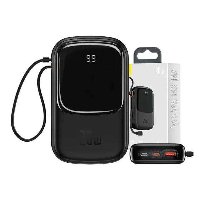 Powerbank Baseus Qpow PRO with Lightning cable USB-C port and USB 20000mAh 20W (Black)