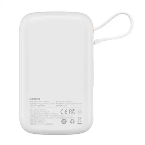 Powerbank Baseus Qpow Pro with USB-C cable USB-C USB 10000mAh 22.5W (white)