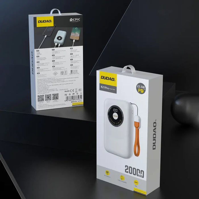 Powerbank Dudao K21Pro Mini 20000mAh 22.5W - white - Powerbanks<<<HurtelXML