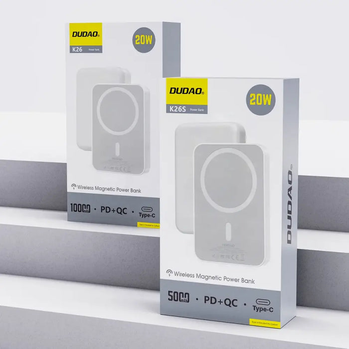 Powerbank Dudao K26 10000mAh 20W USB-A / USB-C / MagSafe - white - Powerbanks<<<HurtelXML