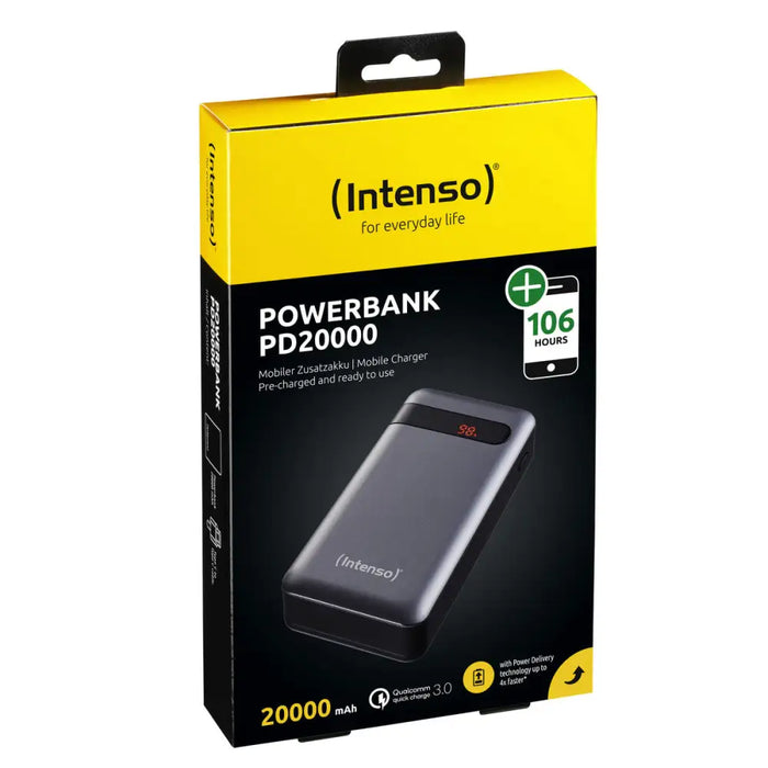 Powerbank INTENSO Black Anthracite 20000 mAh - Компютър Мрежи и компоненти<<<Компютри| Електроника<<<BigBuy&&&Батерии