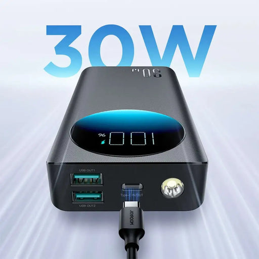 Powerbank Joyroom JR-PBF02 30W 20000mAh + USB-A - USB-C cable 0.25m - black - Powerbanks<<<HurtelXML