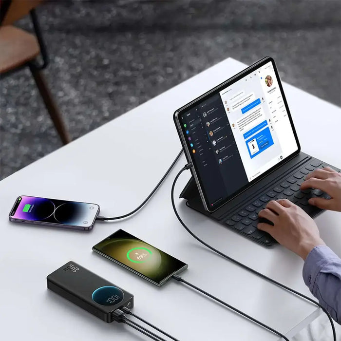 Powerbank Joyroom JR-PBF02 30W 20000mAh + USB-A - USB-C cable 0.25m - black - Powerbanks<<<HurtelXML
