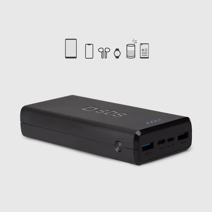 Powerbank Puro Fast 20000 mAh 2x USB-A + 1x USB-C - black - Powerbanks<<<HurtelXML&&&Външни батерии<<<Аксесоари за