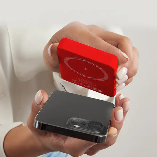 Powerbank SBS TEBB5000MAG1CR 5000 mAh compatible with MagSafe - red - Powerbanks<<<HurtelXML
