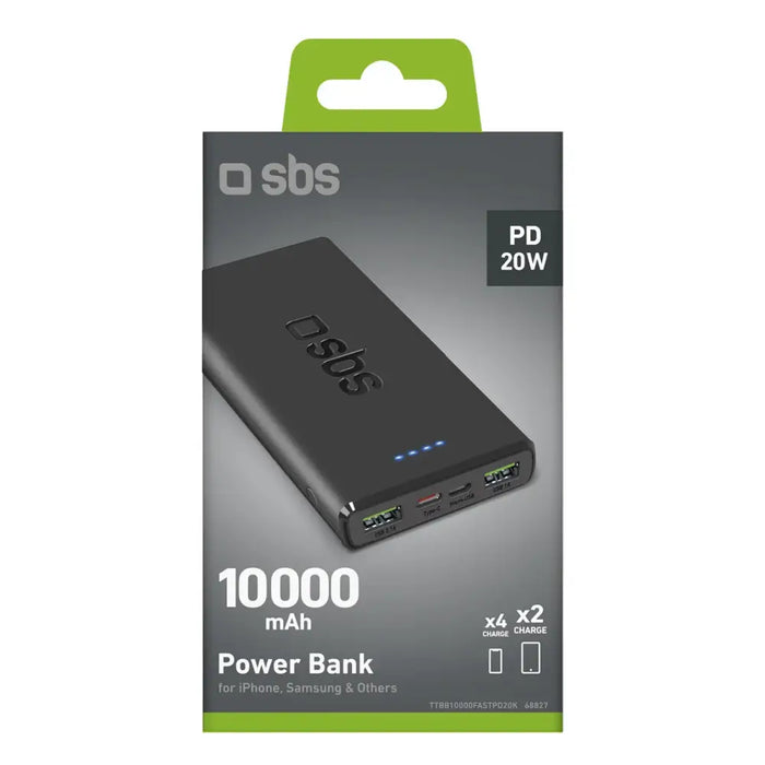 Powerbank SBS TTBB10000FASTPD20K 10000 mAh 20W with Power Delivery - black - Powerbanks<<<HurtelXML