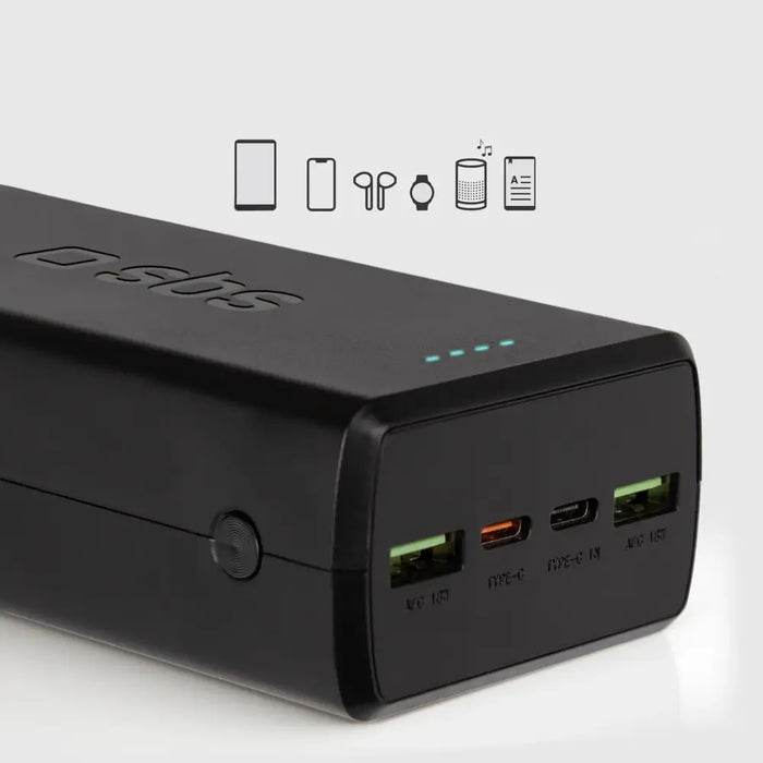 Powerbank SBS TTBB30000PD20K 30000 mAh 2 x USB-C 2 x USB-A - black - Powerbanks<<<HurtelXML
