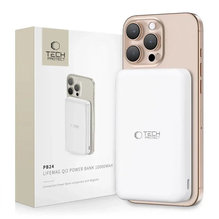 Powerbank Tech-Protect PB24 LifeMag QI2 MagSafe 10000 mAh - white - Powerbanks<<<HurtelXML