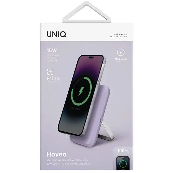 Powerbank Uniq Hoveo magnetic 5000mAh USB-C 20W PD - purple - Powerbanks<<<HurtelXML