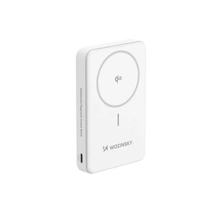 Powerbank Wozinsky WLWP-10KA0Y3WS 22.5W PD Qi2 10000 mAh with stand 1x USB-A 1x USB-C - white - Powerbanks<<<HurtelXML