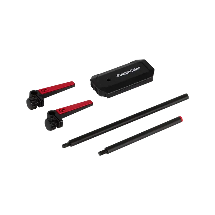 PowerColor graphics card holder Aluminum Black - Входно-изходни контролери<<<Компютърни компоненти<<<ValiAPI