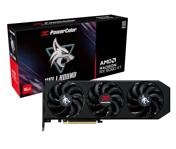Video card PowerColor RADEON RX 9060 XT Hellhound OC 16GB GDDR6
