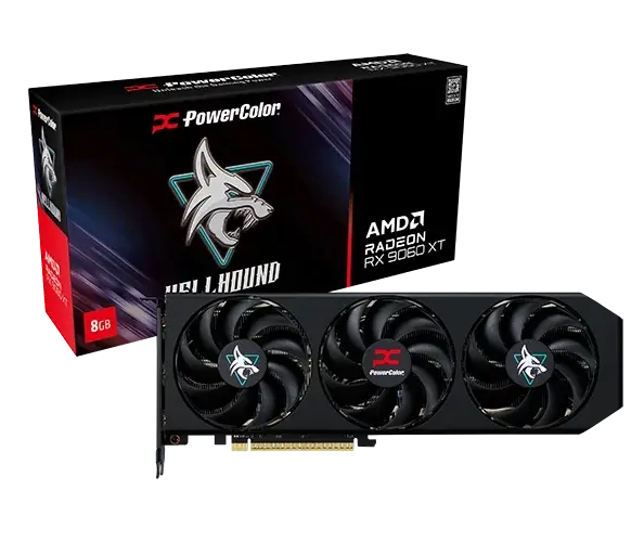 Video card PowerColor RADEON RX 9060 XT Hellhound OC 8GB GDDR6