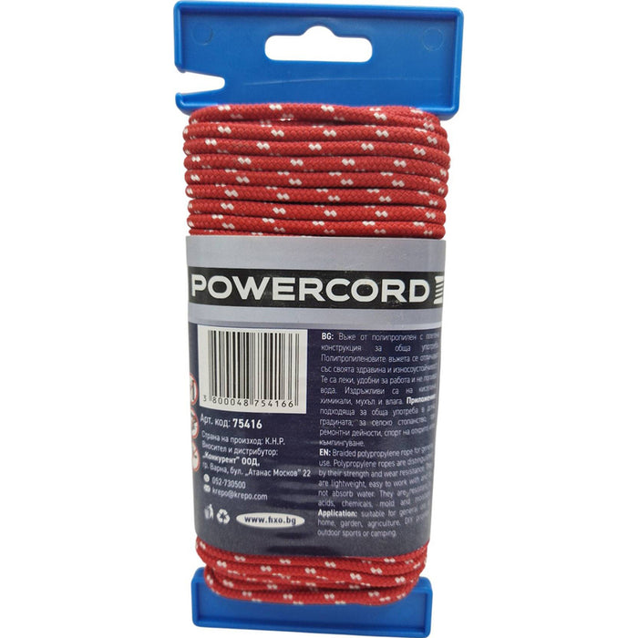 UNIVERSAL POWERCORD ROPE 4 MM 20 M RED