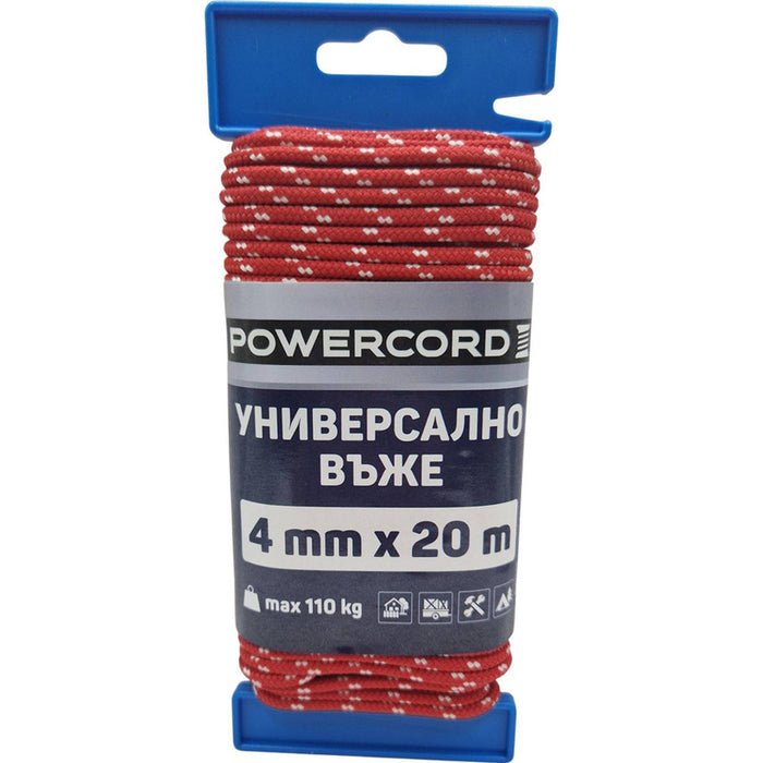UNIVERSAL POWERCORD ROPE 4 MM 20 M RED