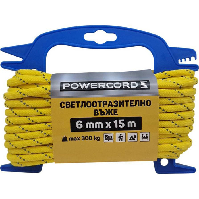 REFLECTIVE POWERCORD ROPE 6 MM15 M YELLOW