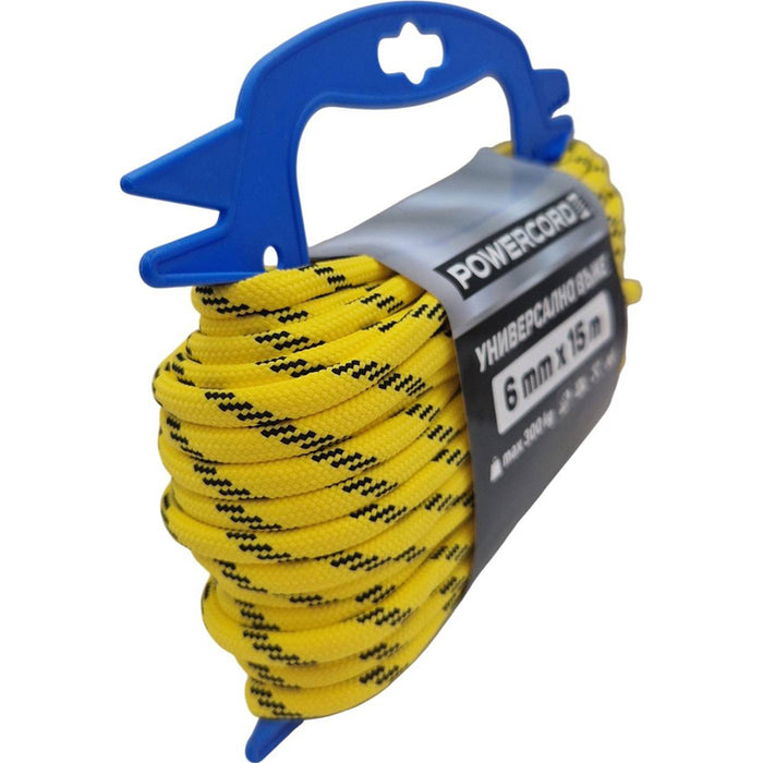 ROPE WIDE HOLDER POWERCORD 6 MM 15 M YELLOW