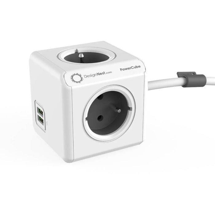 DESIGNNEST 4 GN/3M USB/GR power strip